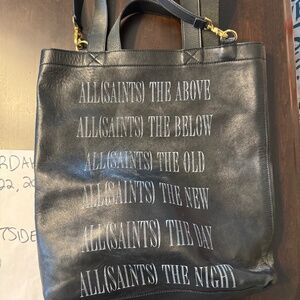 Allsaints Stamp Branded Leather Tote WITH ADDITIONS
